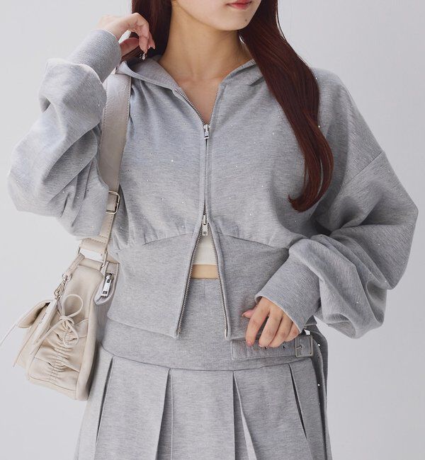  「セットアップ対応／ビジューパーカー」|プルオーバー|