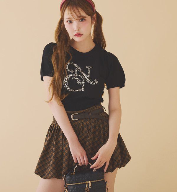  「ベルト付きプリーツバルーンミニスカート」|スカート|