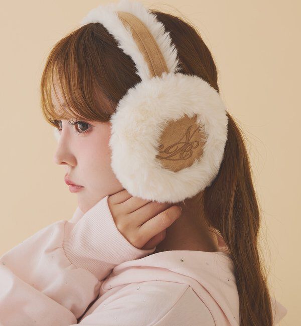  「刺繍入りフェイクムートンイヤーマフ」|その他|