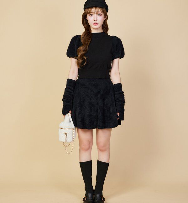  「【セットアップで着れる】アームウォーマー付きニット」|ニット・セーター|