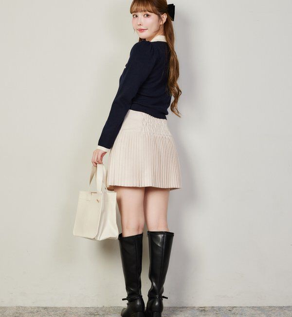  「細プリーツラメ混スカート」|スカート|