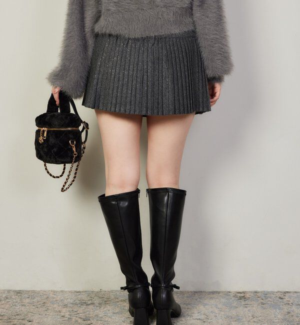  「細プリーツラメ混スカート」|スカート|