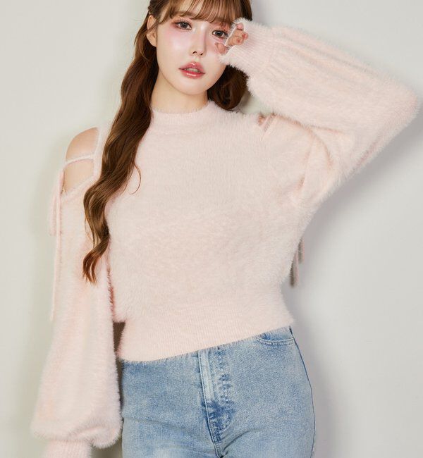  「2way肩あきシャギーニット」|ニット・セーター|