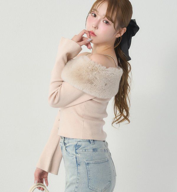  「【REVIVAL】ビジューファーニット」|ニット・セーター|