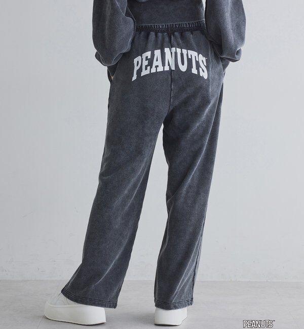  「【PEANUTSコラボ】スヌーピー刺繍入りスウェットパンツ」|その他|ブラック