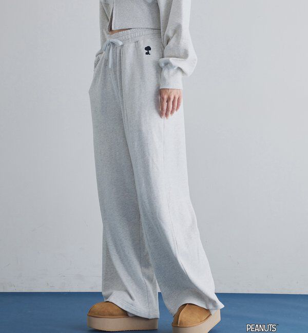  「【PEANUTSコラボ】スヌーピー刺繍入りスウェットパンツ」|その他|