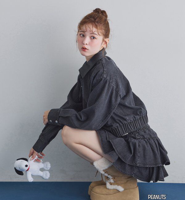  「【PEANUTSコラボ】フリルミニスカート」|スカート|