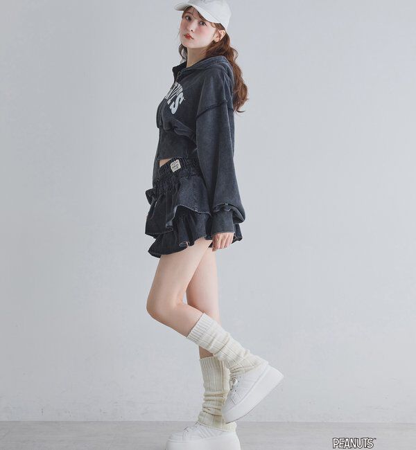 「【PEANUTSコラボ】フリルミニスカート」|スカート|