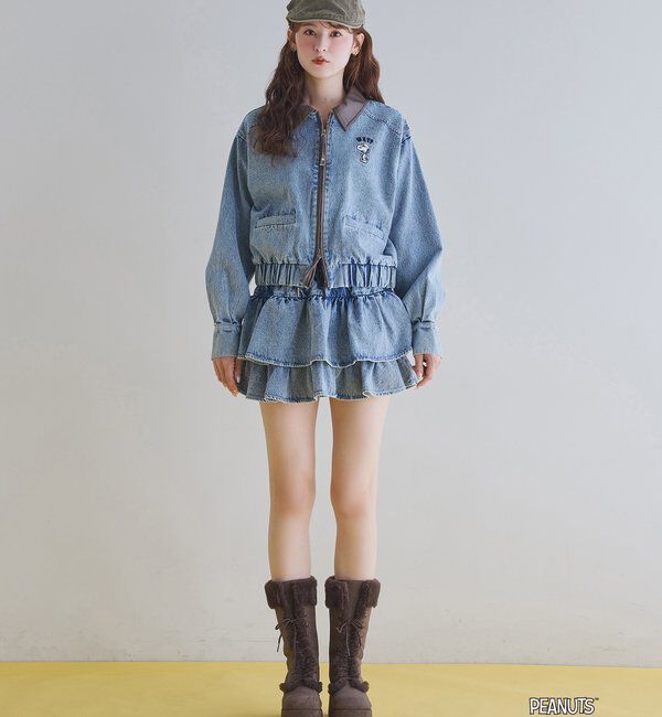  「【PEANUTSコラボ】フリルミニスカート」|スカート|