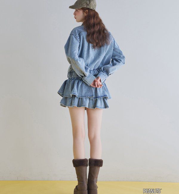 「【PEANUTSコラボ】フリルミニスカート」|スカート|