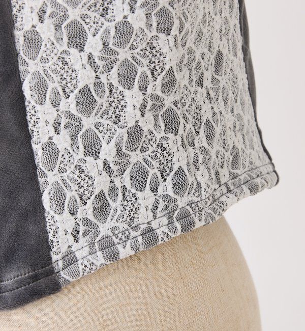  「【セットアップ可能】サイドレースベロアパーカー」|プルオーバー|