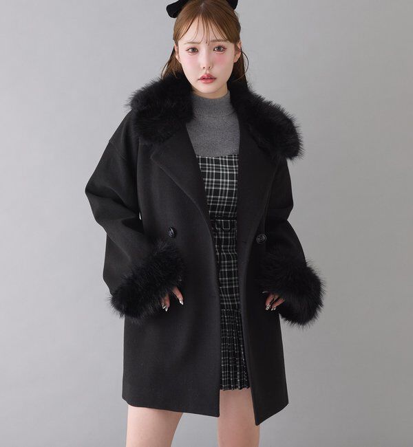  「3WAY衿袖ファーミドルコート」|その他|