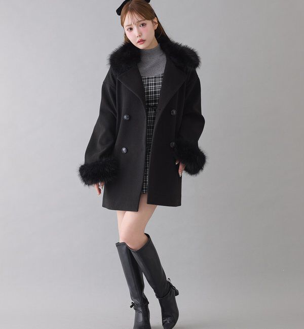  「3WAY衿袖ファーミドルコート」|その他|