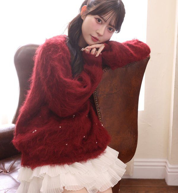  「ビジューシャギーニット」|ニット・セーター|