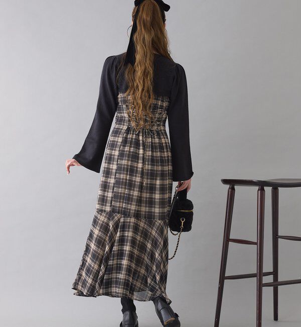 「２枚セットチェックワンピ」|ワンピース|