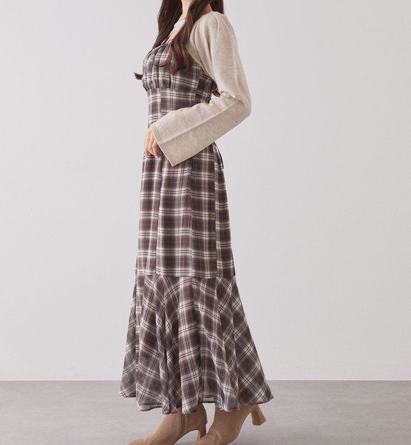  「２枚セットチェックワンピ」|ワンピース|