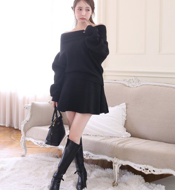  「オフショルニットセットアップ」|ワンピース|