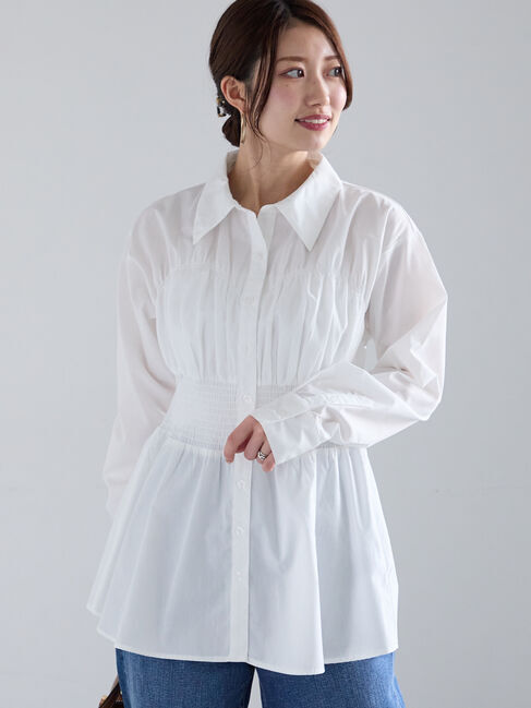 Te chichi「ペプラムシャーリングシャツ」|シャツ・ブラウス|オフホワイト