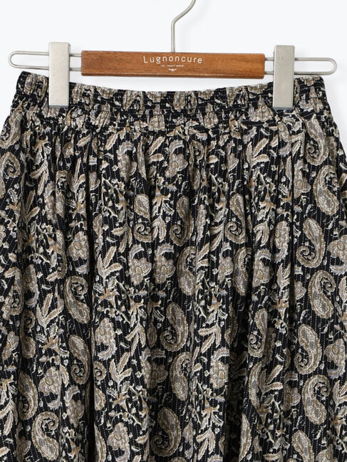 Lugnoncure「ペイズリー柄コットンギャザースカート」|スカート|