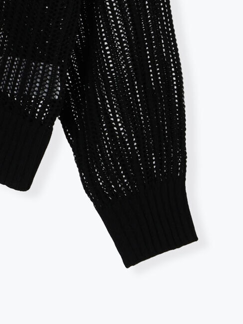 Lugnoncure「メッシュ編みVネックカーディガン」|カーディガン|