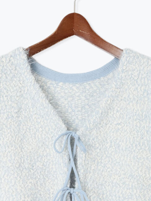 Te chichi TERRASSE「ポンポンヤーンニットショートベスト」|ダウンベスト・ベスト|