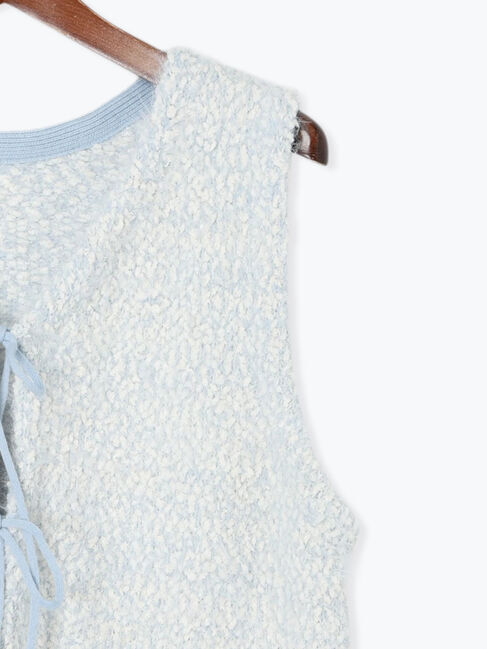 Te chichi TERRASSE「ポンポンヤーンニットショートベスト」|ダウンベスト・ベスト|