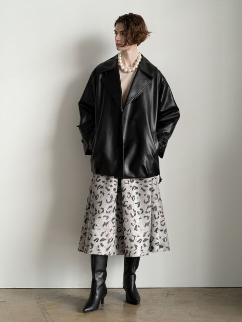 Te chichi「レオパードジャガードフレアスカート《2025Autumn catalog vol.2 item》」|スカート|グレー