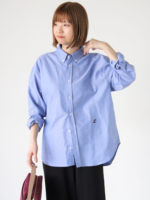 Lugnoncure「刺繍入りアソートオックスフォードシャツ《2025autumn catalog item》」|シャツ・ブラウス|ブルー