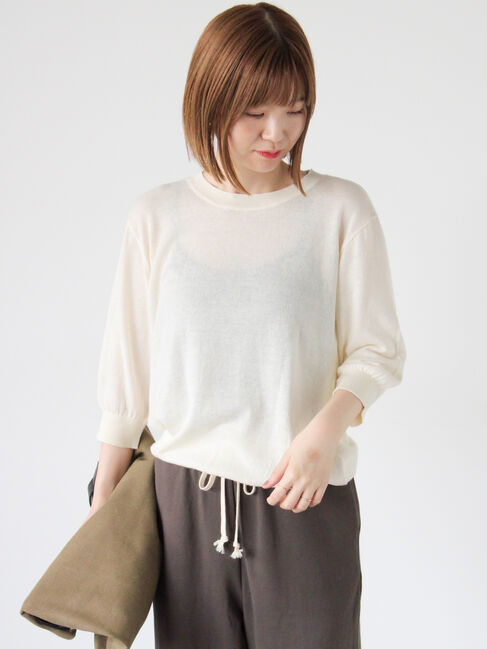 Lugnoncure「コットンクルーネックニット」|ニット・セーター|オフホワイト