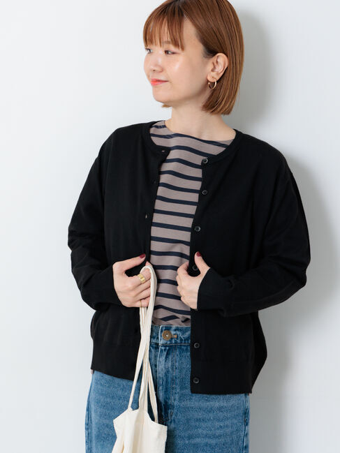 Lugnoncure「もちもちクルーネックカーディガン」|カーディガン|ブラック