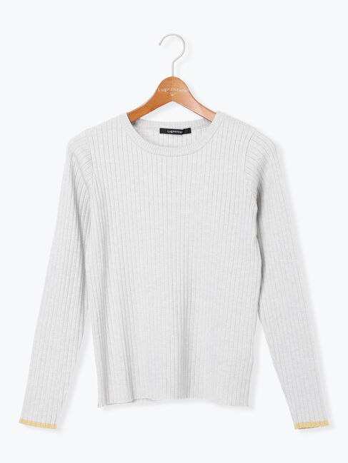 Lugnoncure「配色クルーネックリブニット」|ニット・セーター|