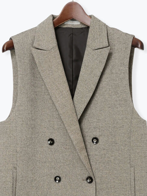 Te chichi「ツイードロングジレ（セットアップ可）」|ダウンベスト・ベスト|