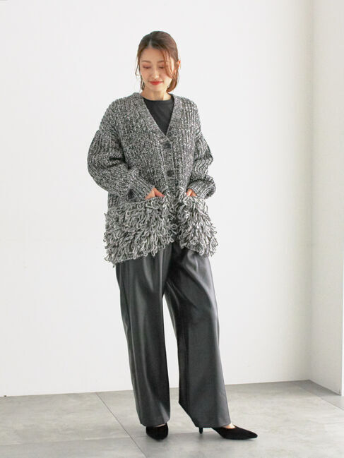 Te chichi「ループ編みVネックミドルカーディガン」|カーディガン|