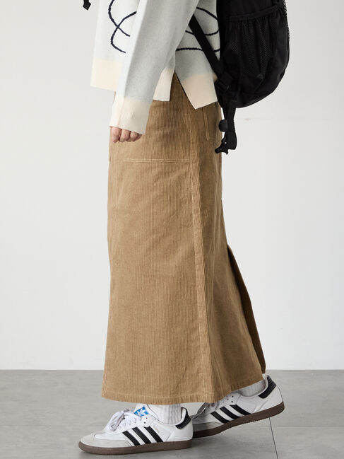 Lugnoncure「コーデュロイベイカースカート」|スカート|ベージュ