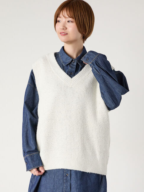 Lugnoncure「ラメ引き揃えニットベスト」|ニット・セーター|
