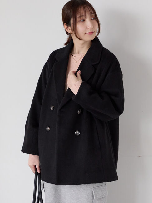 Te chichi TERRASSE「シャギーミドルコート」|その他|ブラック