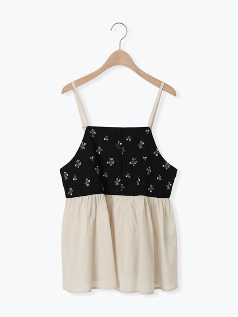 Samansa Mos2「バイカラー花刺繍ビスチェ」|シャツ・ブラウス|