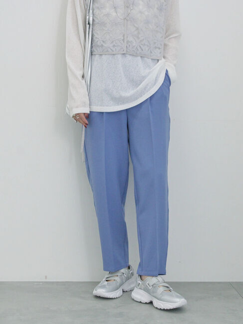 Samansa Mos2 blue「【イージーケア・吸水速乾】マルチスタイルテーパードパンツ」|その他|ブルー