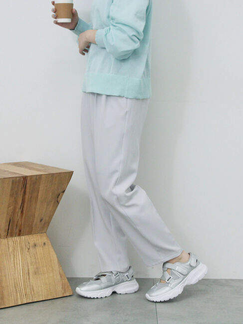 Samansa Mos2 blue「【イージーケア・吸水速乾】マルチスタイルテーパードパンツ」|その他|