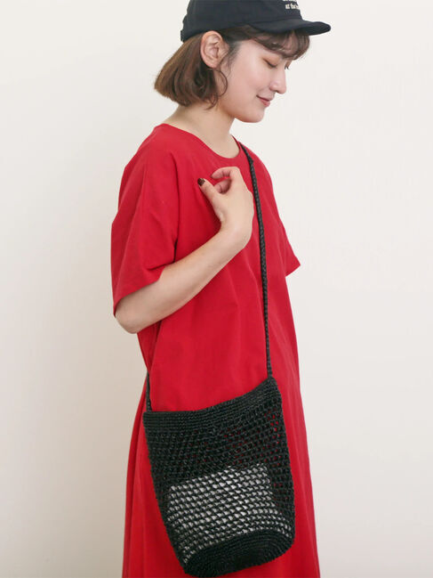 Samansa Mos2「メタリックショルダーバッグ」|その他|ブラック