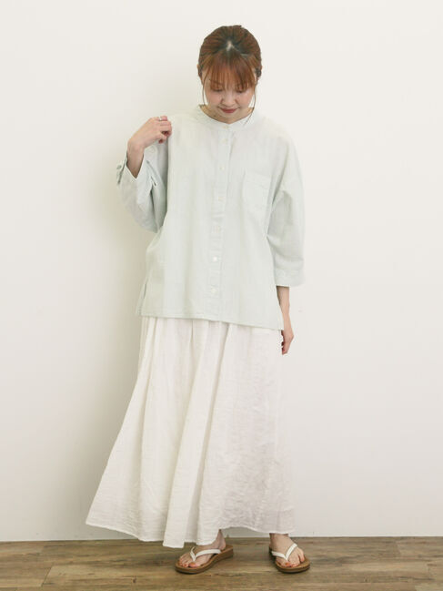 Samansa Mos2「バンドカラーゆるシャツ」|シャツ・ブラウス|