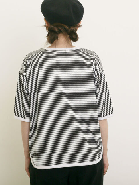 Samansa Mos2「◎ラウンドヘムボーダーカットソー」|Tシャツ・カットソー|