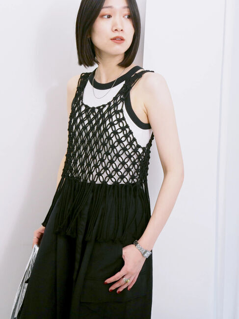 Samansa Mos2 blue「◎アメリカンスリーブタンク」|Tシャツ・カットソー|