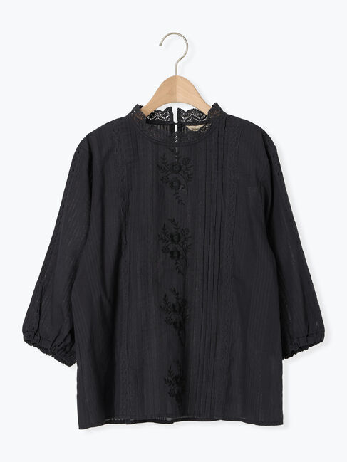 Samansa Mos2「フラワー柄刺繍レースブラウス」|シャツ・ブラウス|
