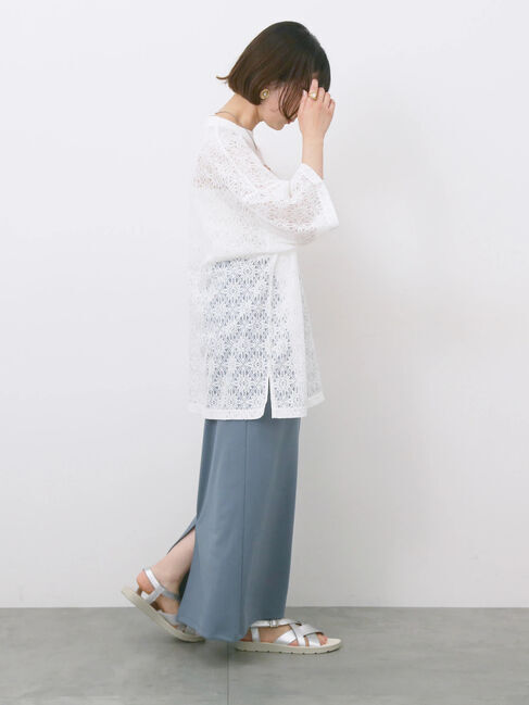 Samansa Mos2 blue「レースTシャツ」|Tシャツ・カットソー|