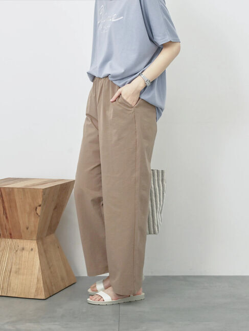 Samansa Mos2 blue「ハイウエストワイドイージーパンツ」|その他|