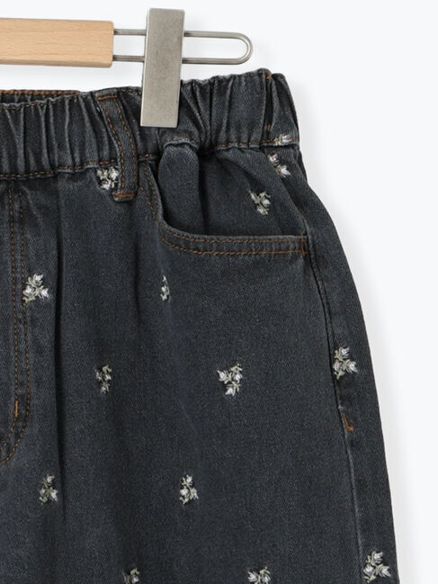 Samansa Mos2「【S/M/Lサイズ】刺繍デニム/ヒッコリーカーブパンツ」|その他|