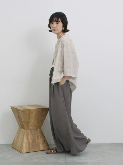 Samansa Mos2 blue「楊柳ガウチョパンツ」|その他|