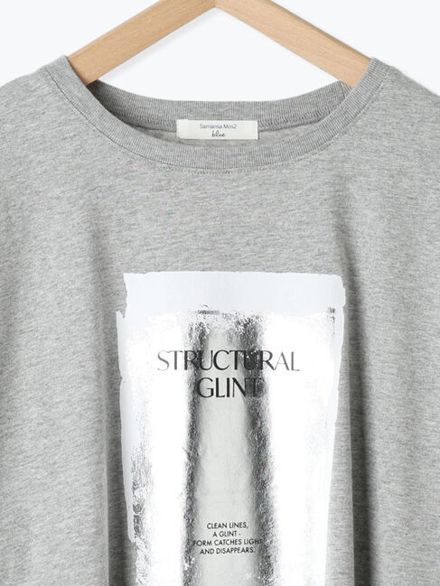 Samansa Mos2 blue「◎箔プリントTシャツ」|Tシャツ・カットソー|