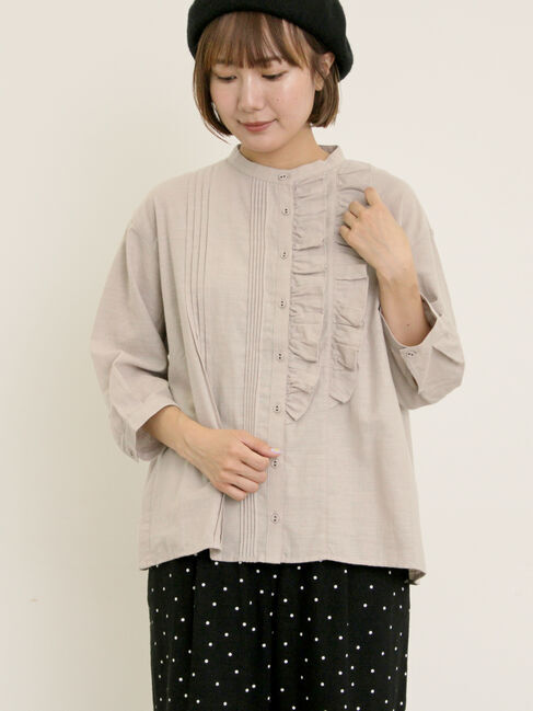 Samansa Mos2「フリルアシンメトリーブラウス」|シャツ・ブラウス|